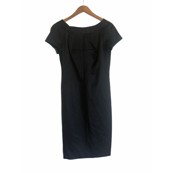 Magaschoni Collection Ponte Knit Sheath Dress‎ Womens Size 6 Short Sleeve Black - Picture 1 of 4